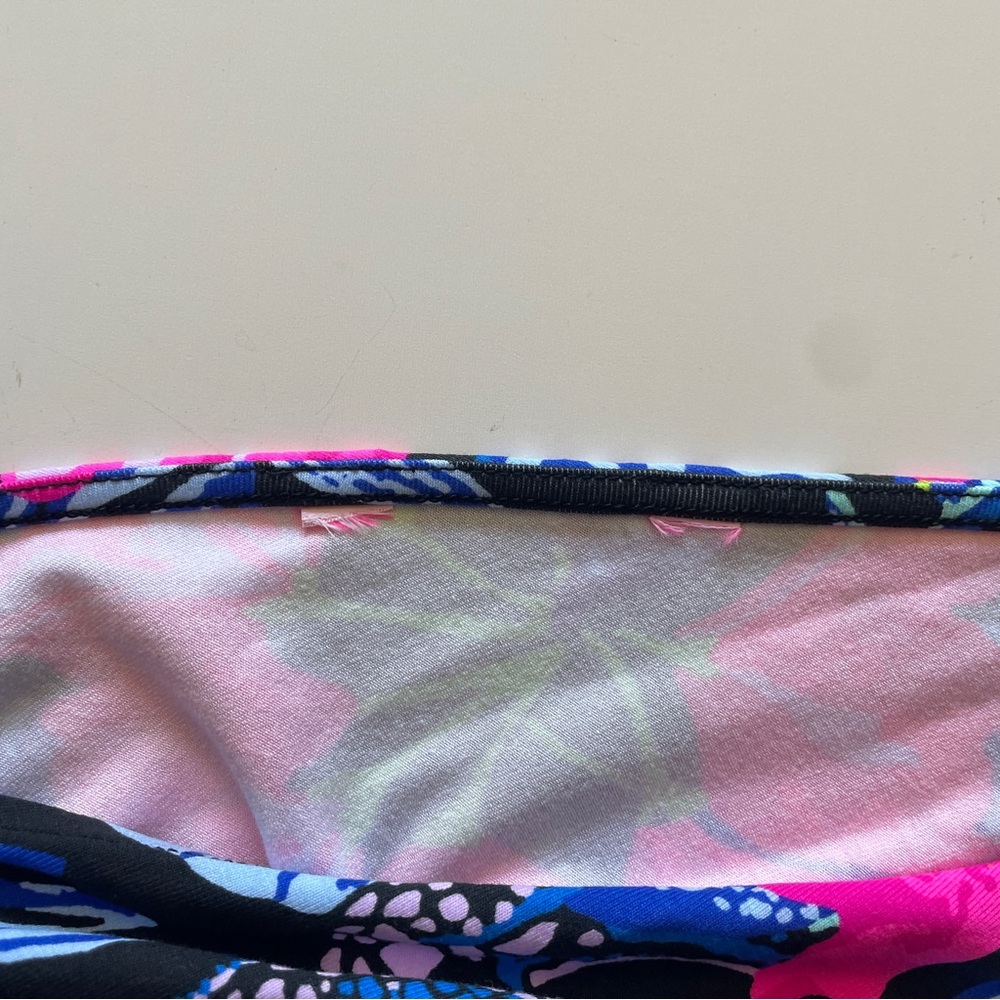 Lilly Pulitzer Parigi Meridian Vibrant Black Floral Midi Dress SMALL Kimono Slit - Picture 6 of 9